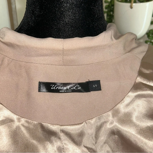 Urban Coco Women’s Blazer Jacket Open Front (Small, Khaki) - Picture 7 of 7